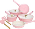 Paris Hilton Ceramic Nonstick Cookware Set - 10-Piece Pink Elegance