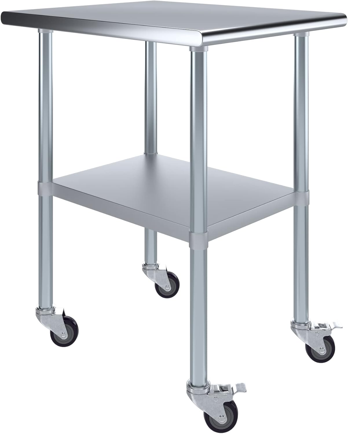 Stainless Steel Work Table with Wheels for Kitchen and Garage