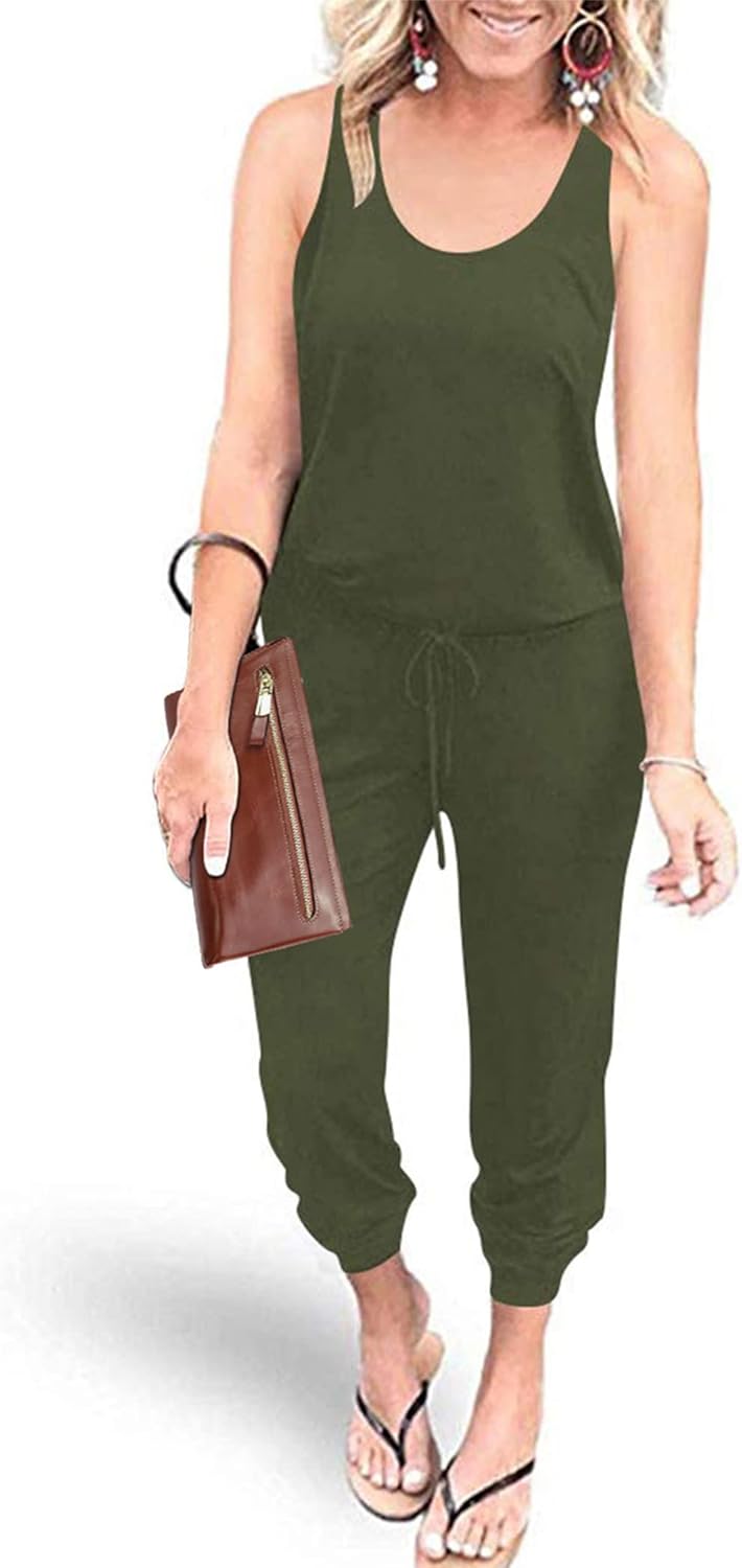 PRETTYGARDEN Womens Casual Summer Jumpsuit for Vacation Wear