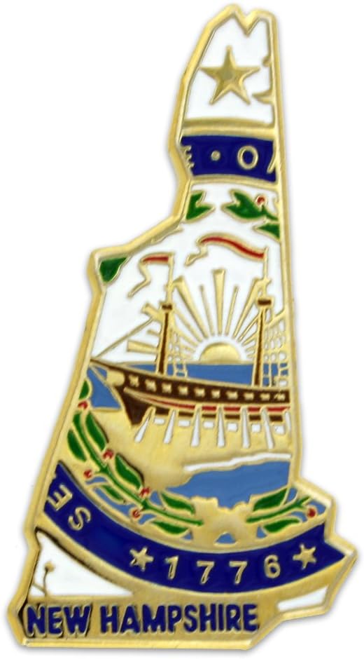 New Hampshire State Shape Flag Lapel Pin - Unique Gift Idea