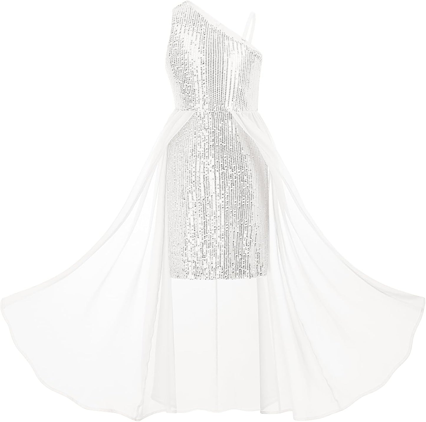 Sequin Formal Dress for Girls - Chic One Shoulder Design