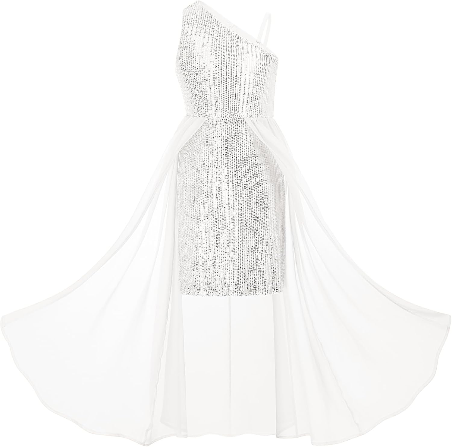 Sequin Formal Dress for Girls - Chic One Shoulder Design
