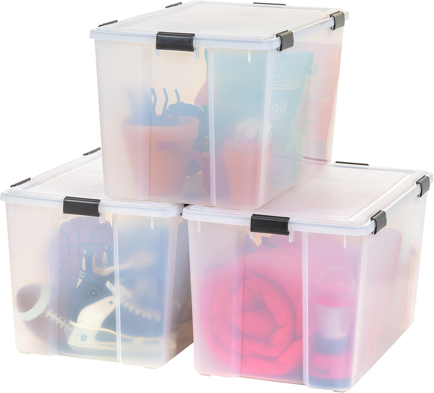 IRIS USA WeatherPro Storage Bins - Durable, Stackable, BPA-Free