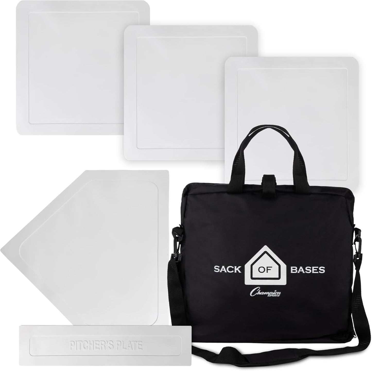 Champion Sports Sack of Bases - Durable Rubber Baseball Set