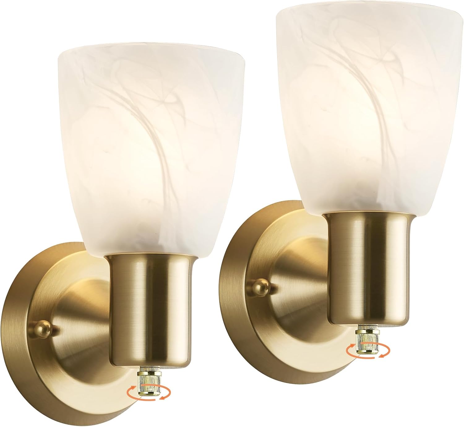 Modern Wall Sconces Set of 2 with Frosted Glass for Home