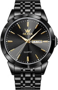 OLEVS Watch for Men Diamond Business Dress Analog Quartz - Two Tone is