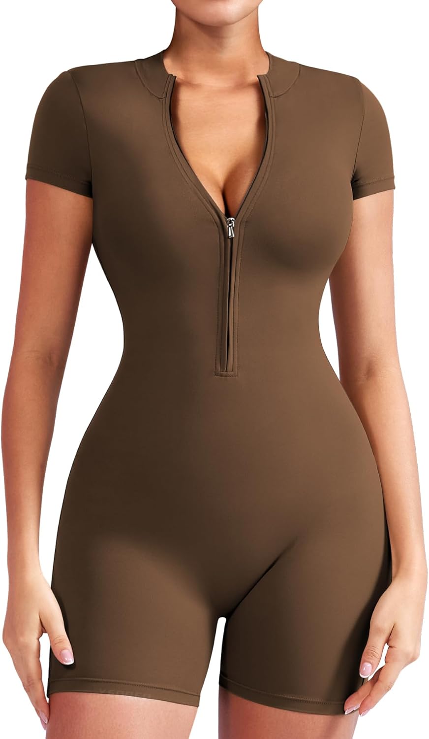 YEOREO Women Short Sleeve Workout Jumpsuit for Active Style