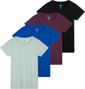 Women's Cotton Short Sleeve T-Shirt 4 Pack - Everyday Scoop Neck soft