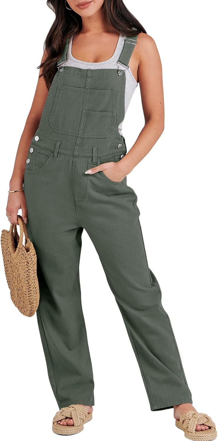 Stylish Loose Fit Denim Overalls for Women by ANRABESS