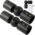 Sturdy Black Elbow Connectors for Bay Window Rods - Set of 2
