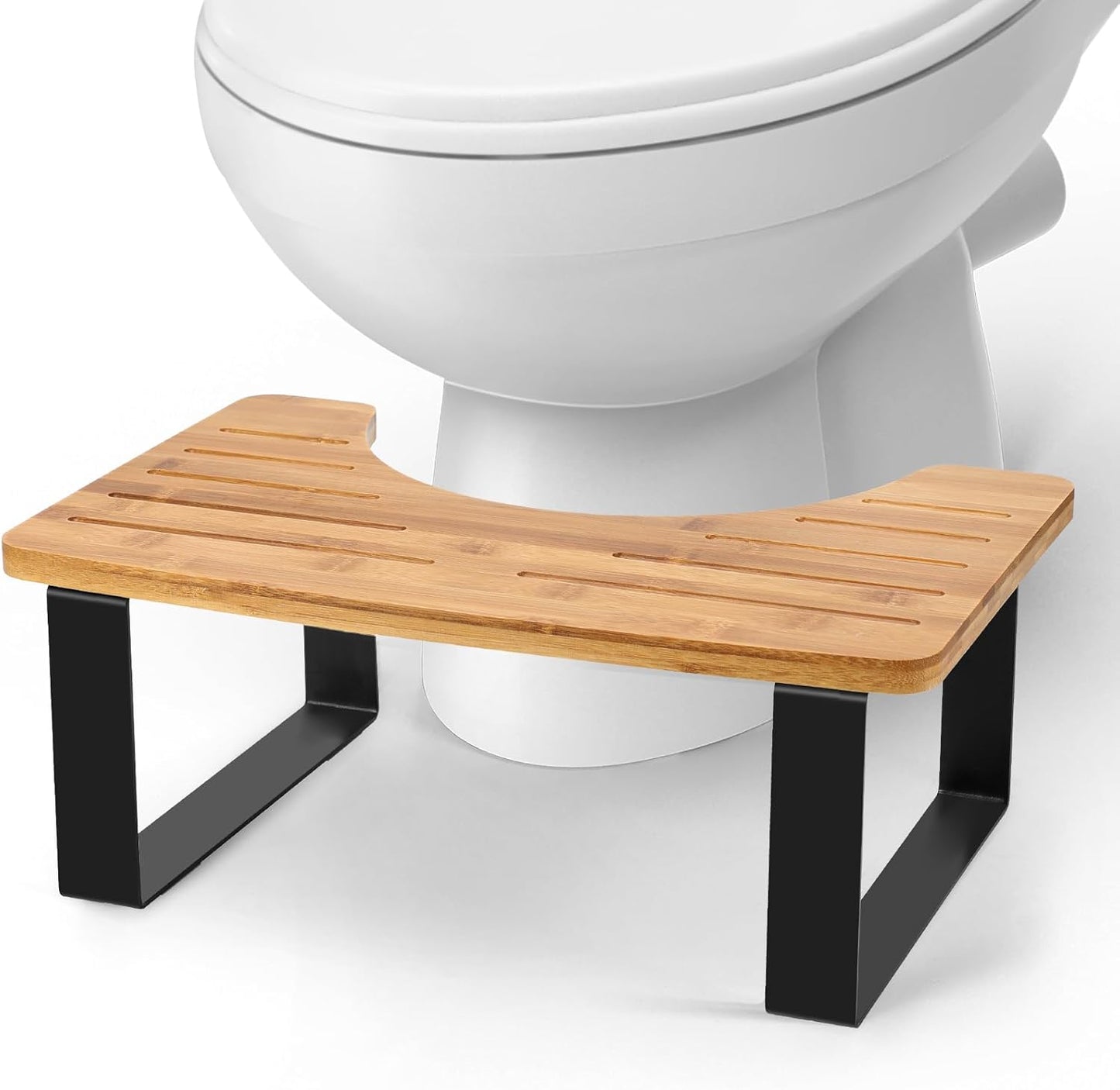 Bamboo Toilet Stool for Pooping - Portable Squatting Pan