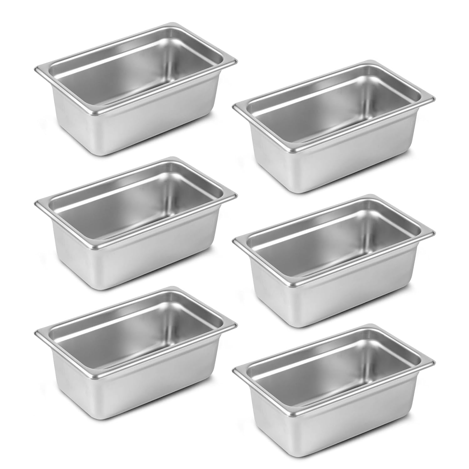 6-Piece 1/4 Size Steam Table Pan Set for Catering & Buffets