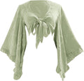 Women's Boho Tie Front Bell Sleeve Top - Western Country