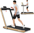 Goplus 2 in 1 Folding Treadmill with Dual Display - Under Desk