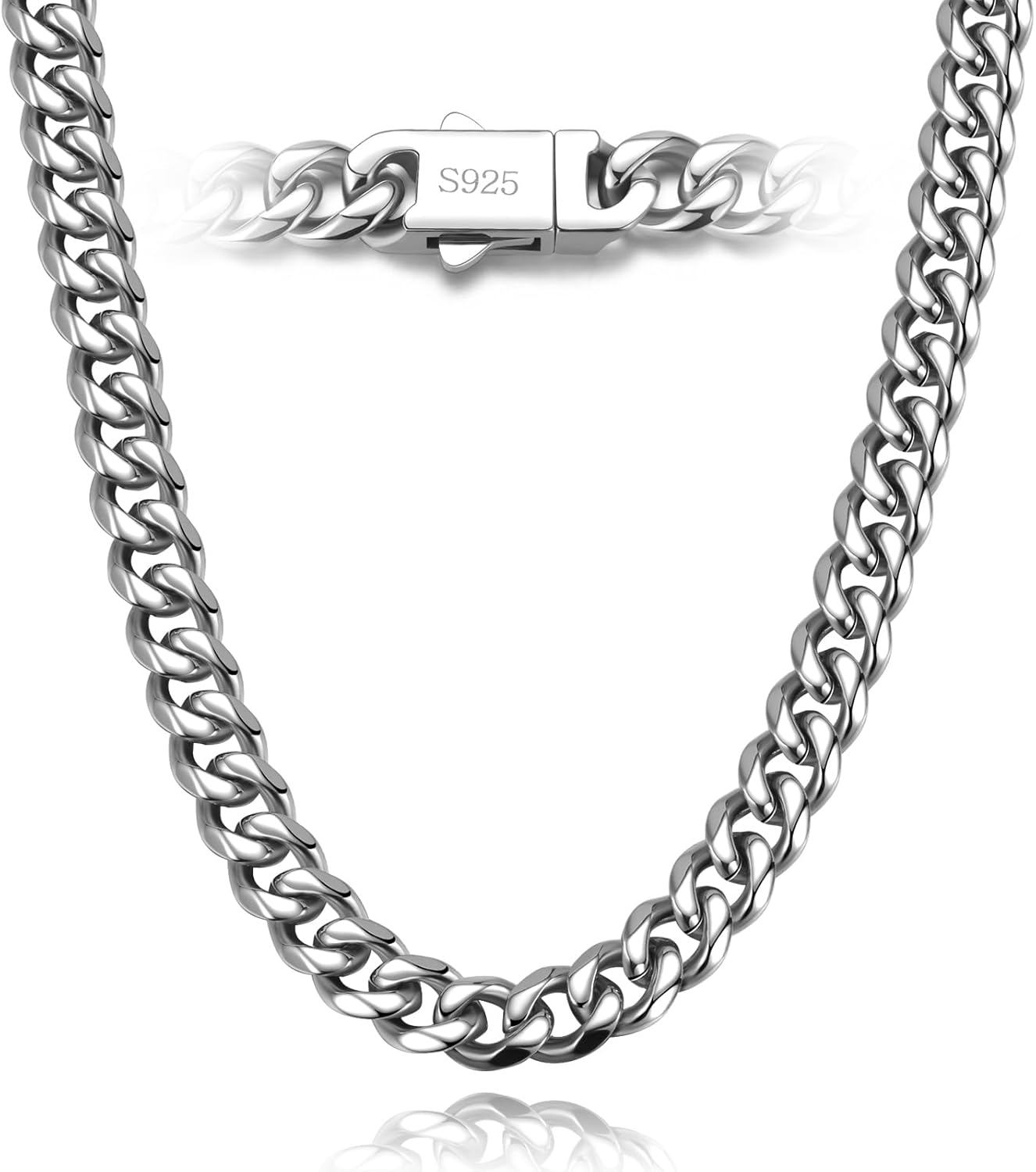 7mm Miami Cuban Link Chain Necklace for Men and Women