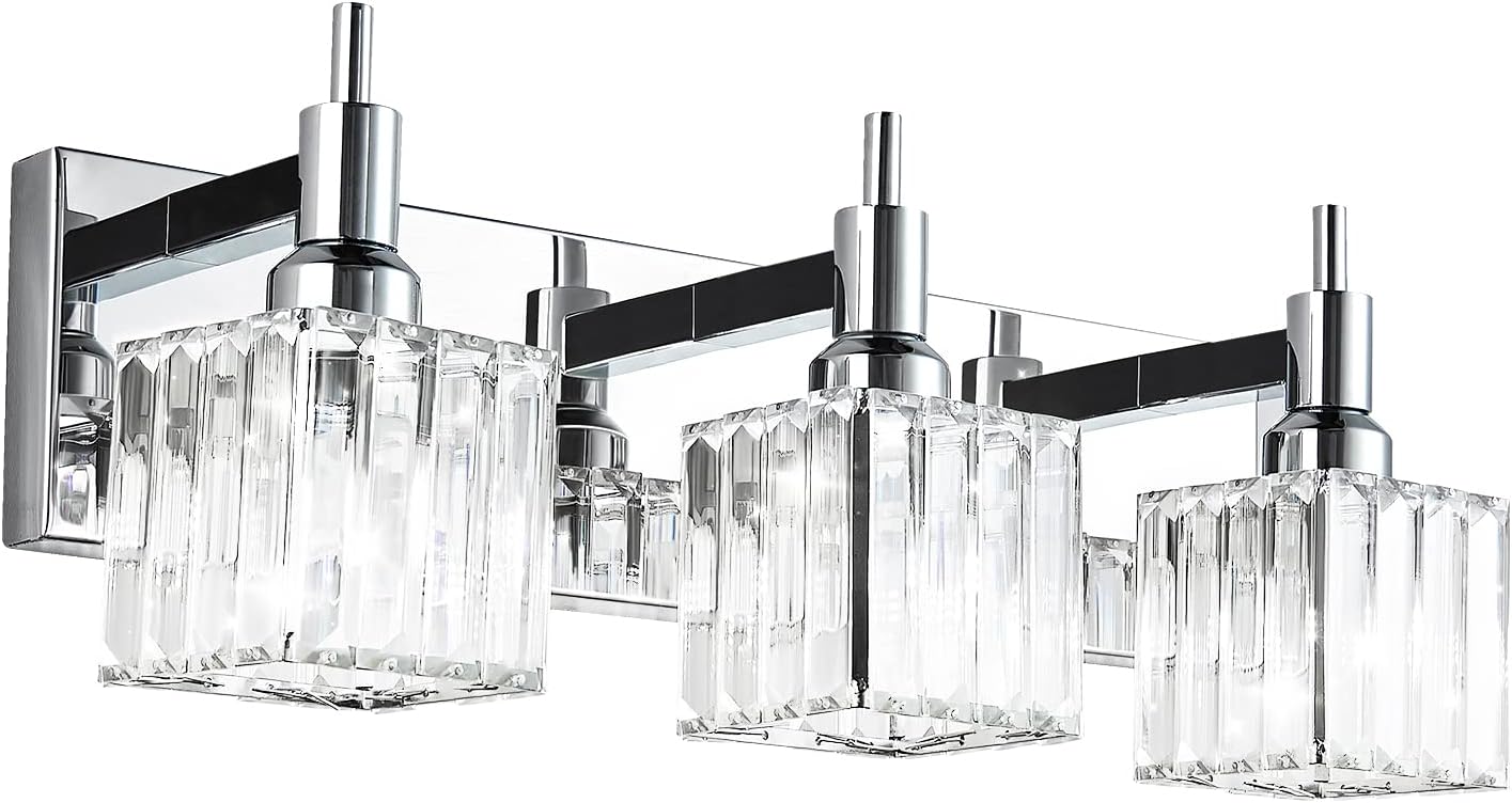 Modern Crystal Bathroom Vanity Light Fixtures for Elegant Spaces
