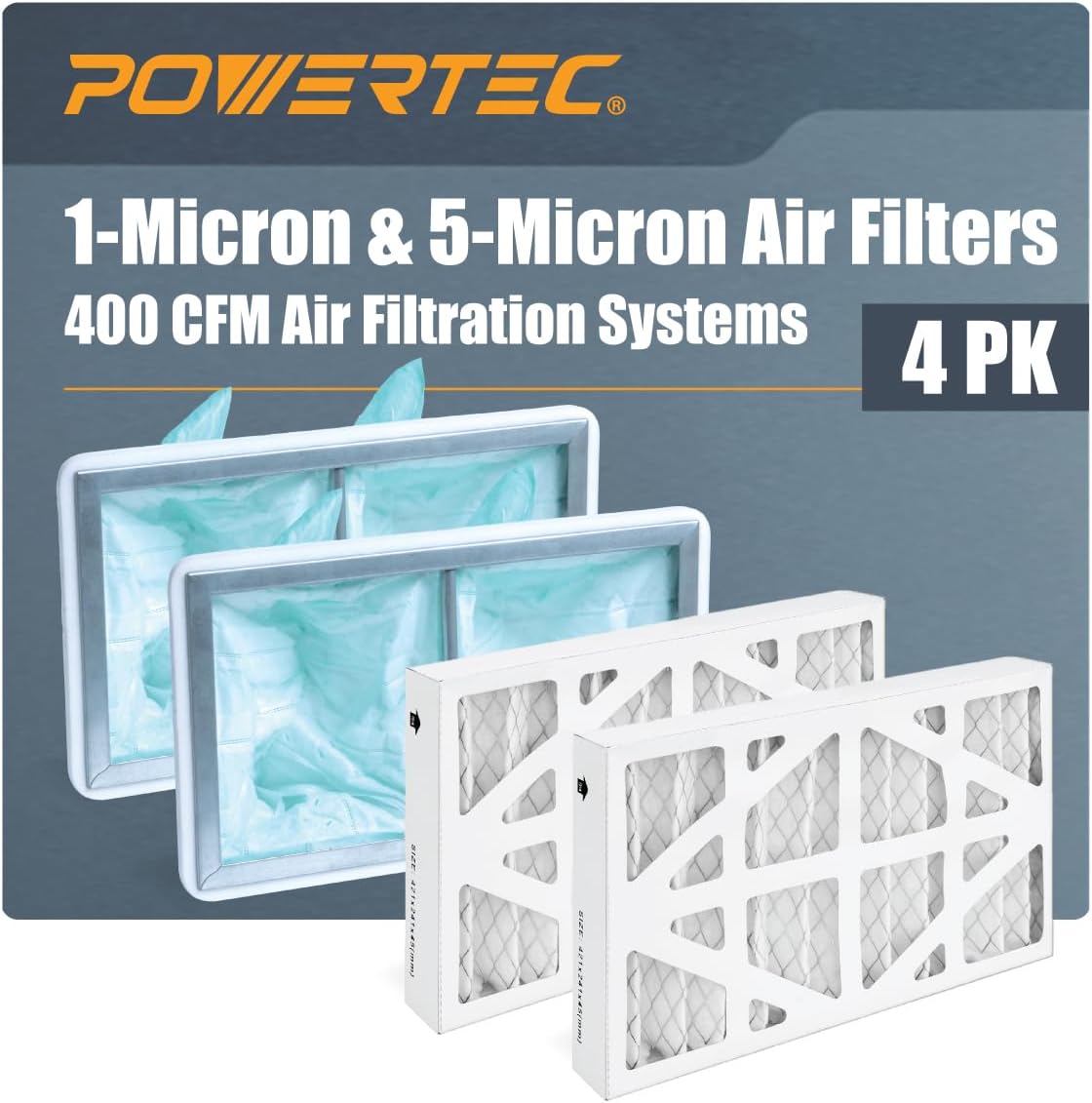 POWERTEC Inner & Outer Air Filters for WEN 3410 Systems