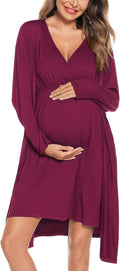 Maternity Nursing Gown and Robe Set 3-in-1 - Comfortable Hospital