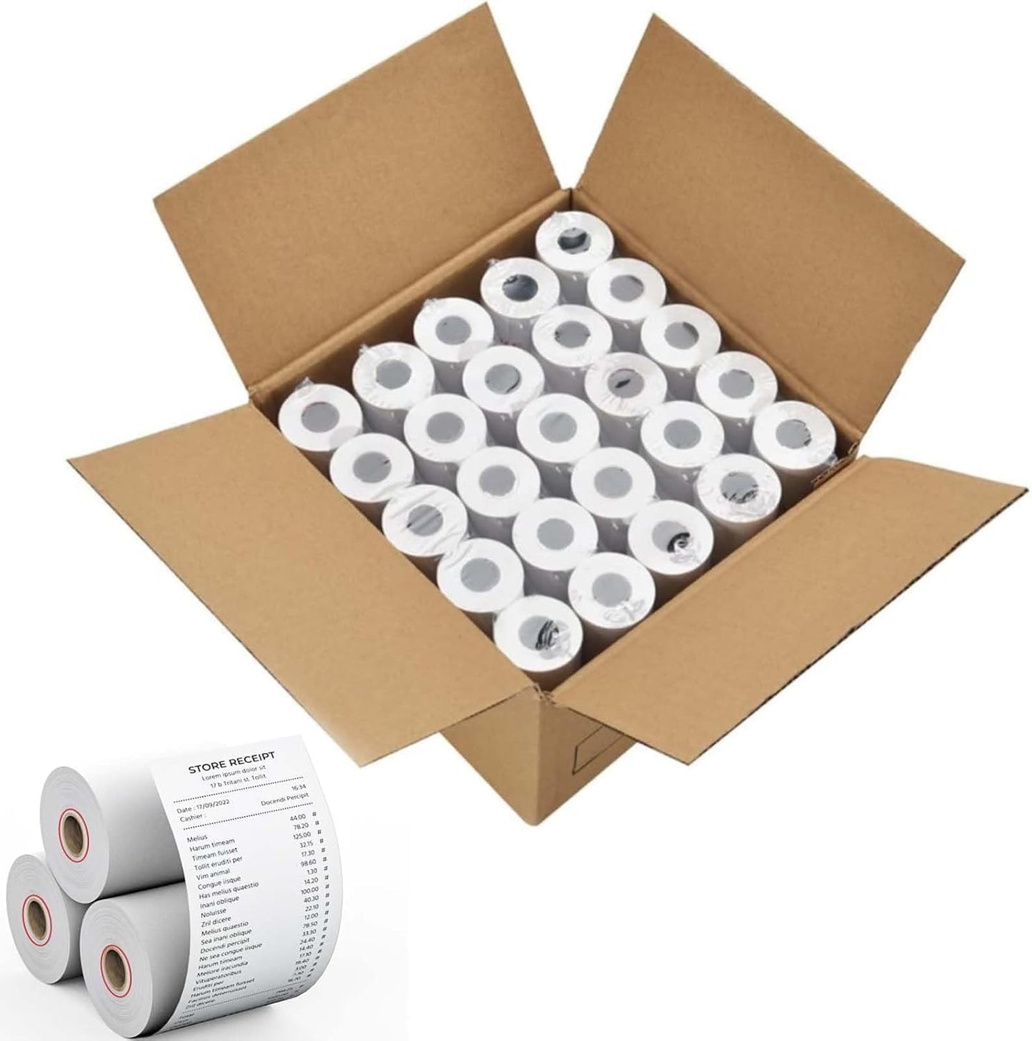MBLABEL Thermal Paper Rolls - 2 1/4'' x 85' POS Cash Register - 50 Rolls