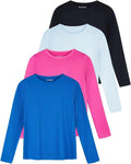 Women's UPF 50+ 4 Pack Sun Shirts - Long Sleeve Quick Dry Fit