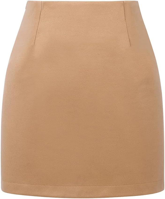 Wool Plaid Mini Skirt for Women - High Waisted Bodycon Style