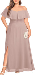 Pinup Fashion Plus Size Bridesmaid Dress - Off the Shoulder Elegance