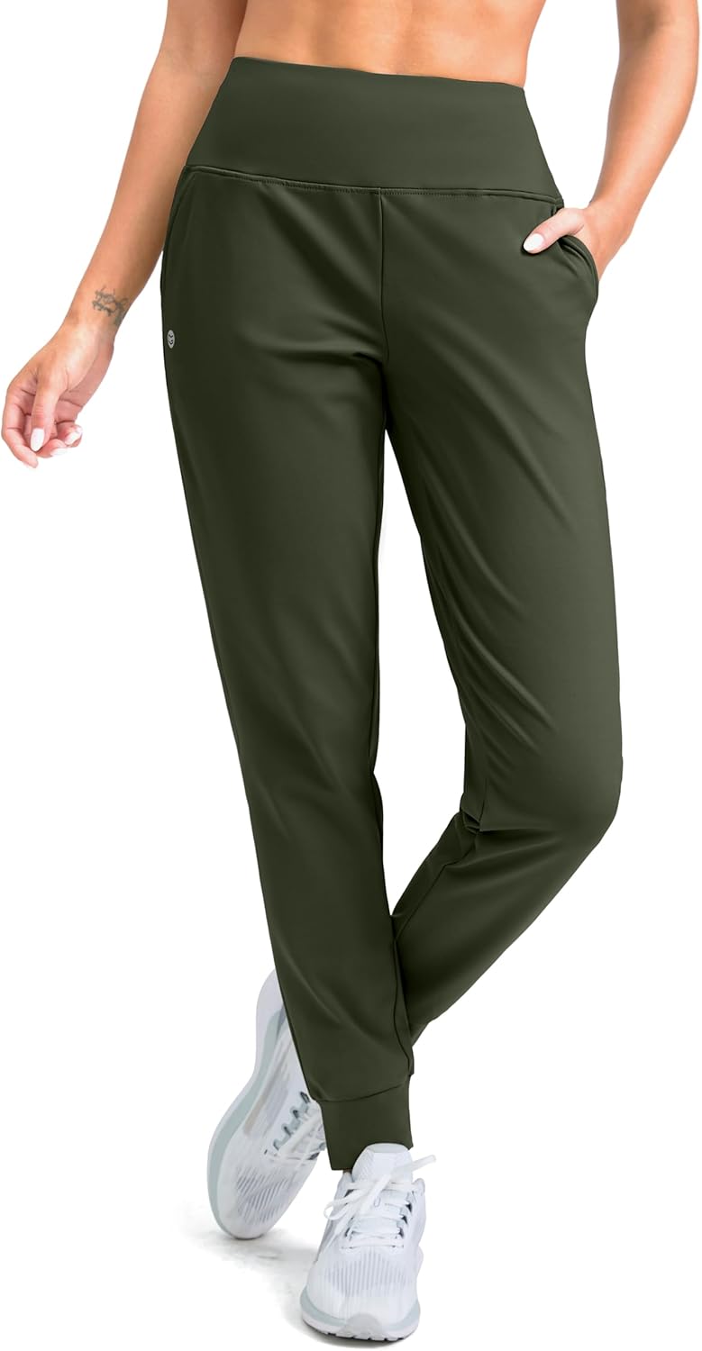 Fleece Lined Joggers for Women - High Waisted Thermal Pants