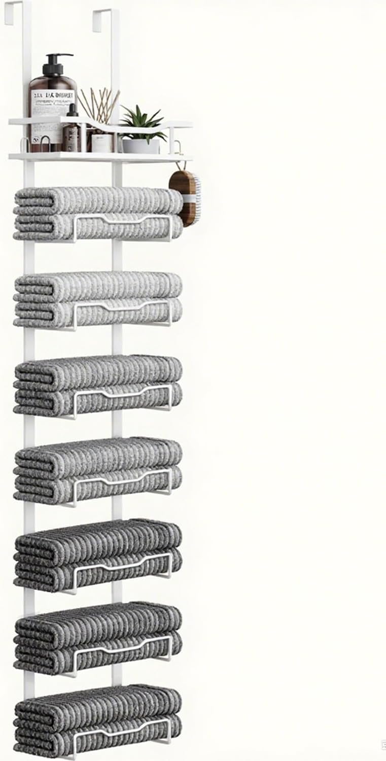 Hanging Towel Racks for Bathroom No Drill - Space-Saving Organizer