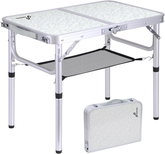 Sportneer Adjustable Camping Table: Compact & Portable 2 Height Options