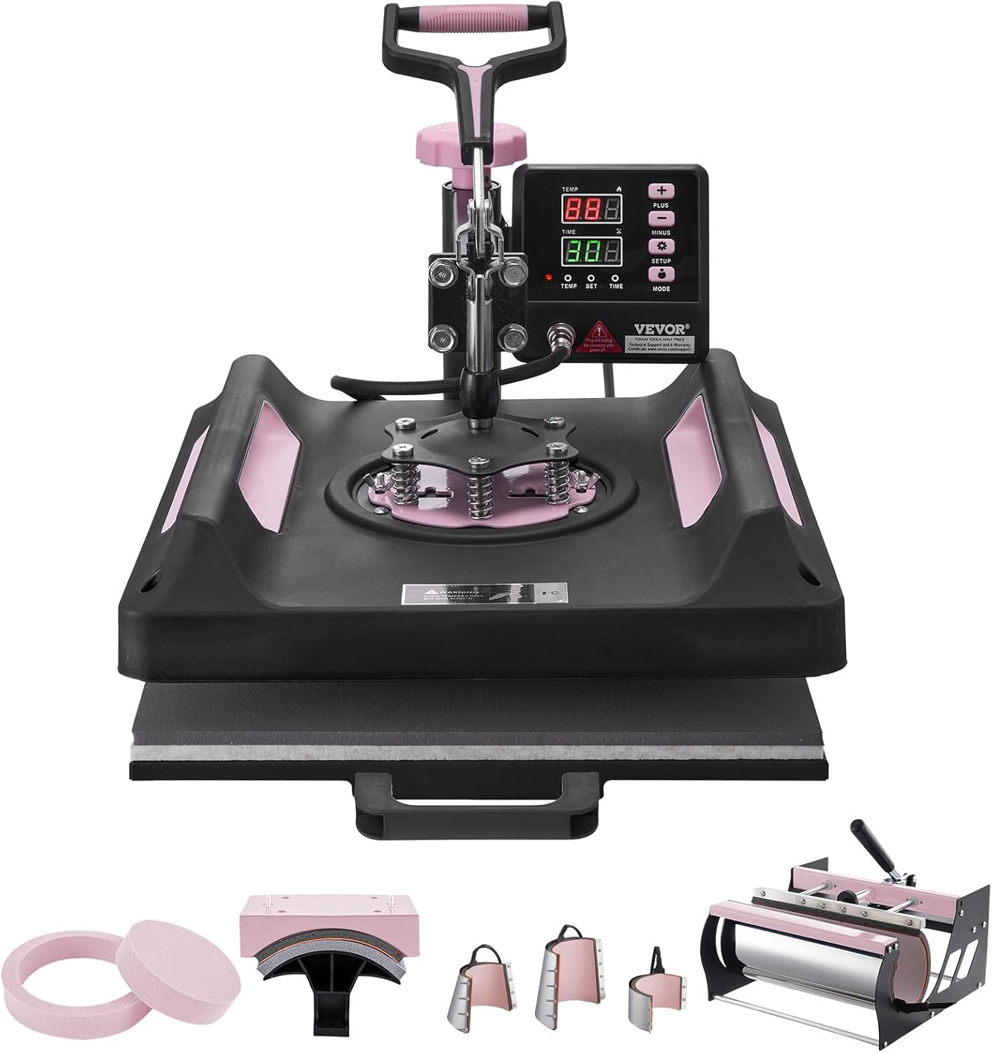 VEVOR Pro 15x15 Heat Press with 30 OZ Tumbler Attachment