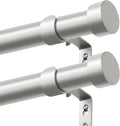 KAMANINA Curtain Rods 2 Pack 32-86 in - Heavy Duty Silver Rods