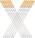 Large Kabob Skewers 22in Flat Metal BBQ Skewers - Wide Reusable Set