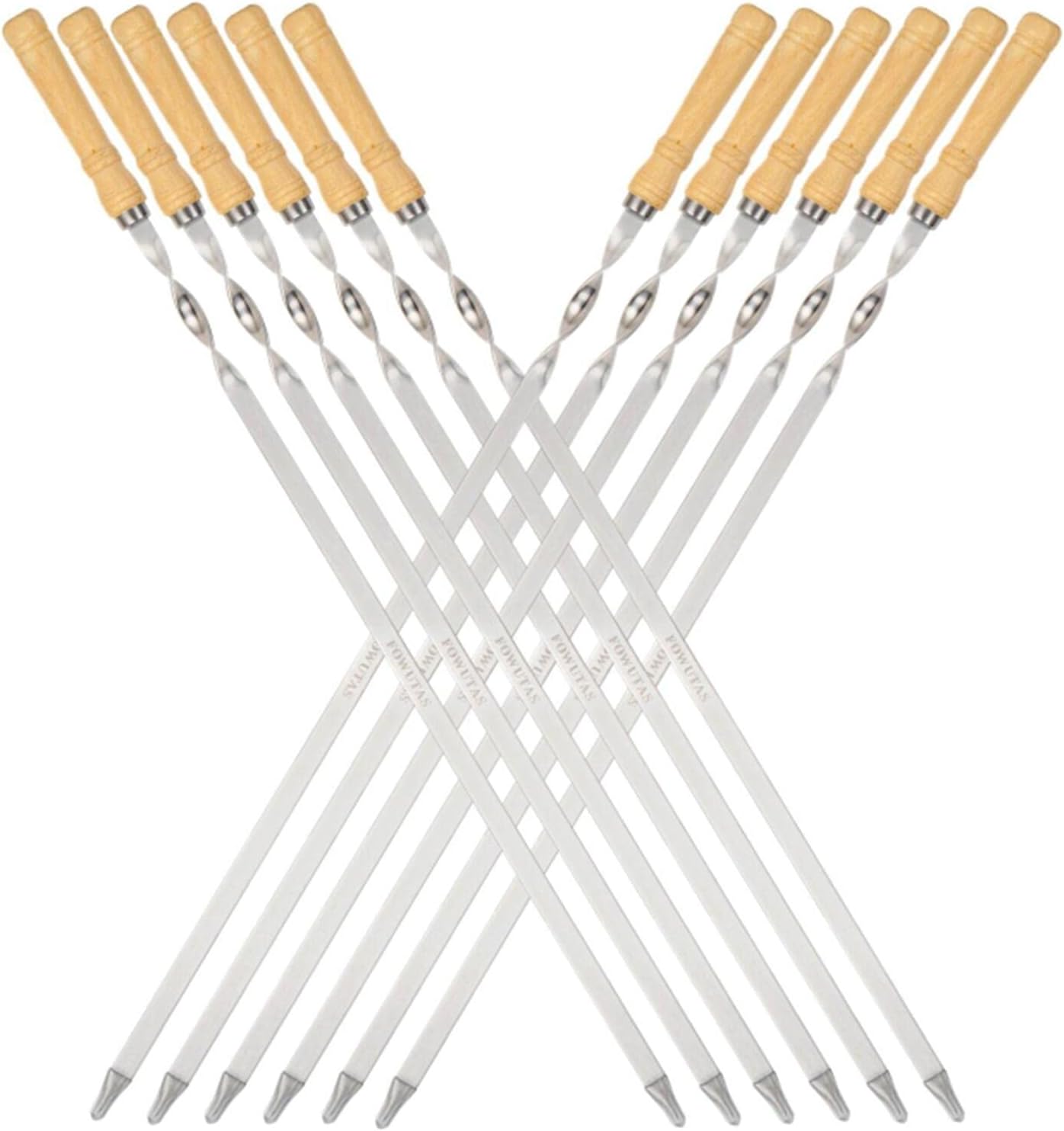 Large BBQ Kabob Skewers - 22 Inch Stainless Steel Grilling Set