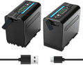 NP-F980 2-Pack 10200mAh Replacement Battery - Long Run Time