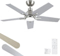 42 Inch Ceiling Fans with Lights Brushed Nickel - Quiet DC Fan