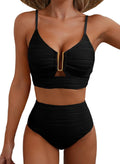 Women's Herseas 2 Piece U-Wire Cutout Bikini Set - High Waisted