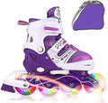 Youth Adjustable Inline Skates for Boys Girls Ages 5-8 & 8-12 - Light