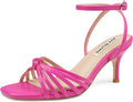 JOY IN LOVE Women's Kitten Low Strappy Heels - Comfortable 2.5in Shoes