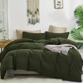 Dark Green Queen Comforter Set - Soft All-Season Hunter Green