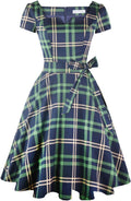 Girstunm Women's Classic Tea Dress Short Sleeve Swing - Versatile work