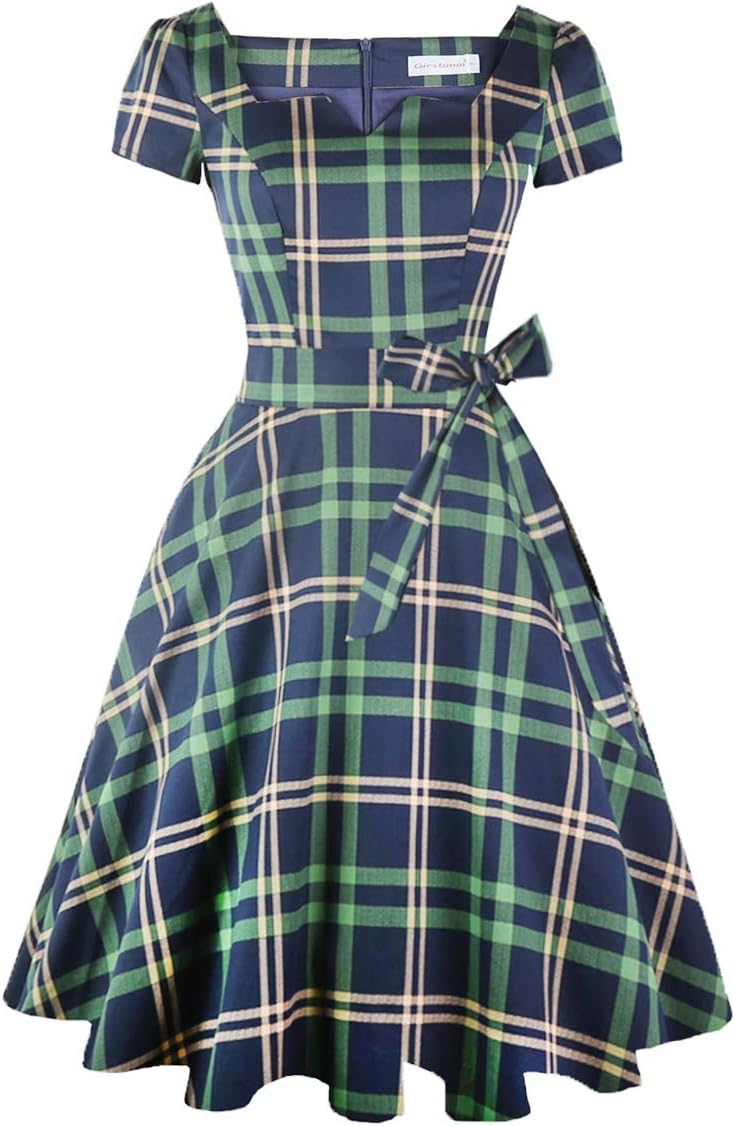 Girstunm Women's Classic Tea Dress with Pockets for Any Occasion