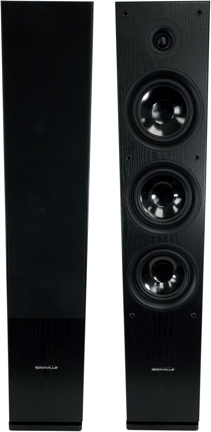 Rockville RockTower 68B 6.5-in 3-Way Home Audio Tower Speakers