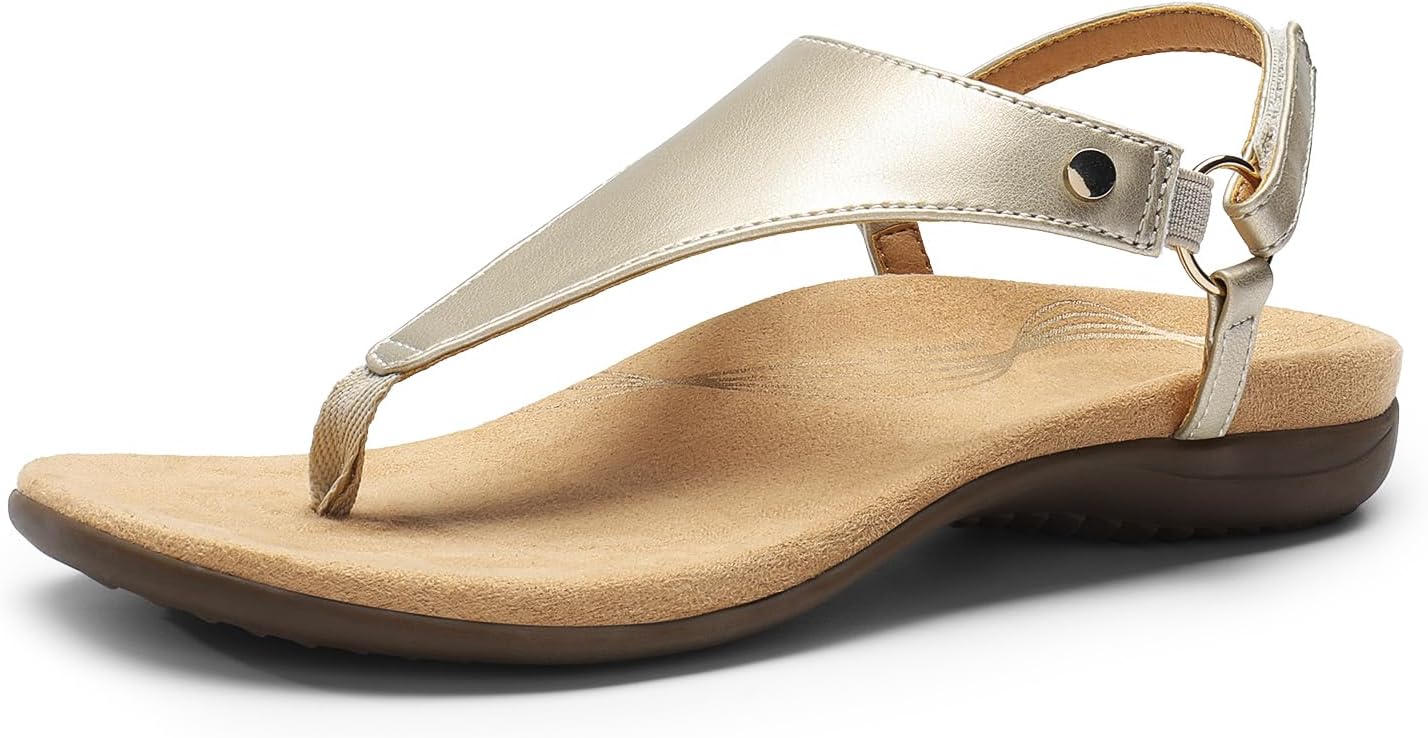 DREAM PAIRS Women's Flat Sandals with Arch Support for Comfort