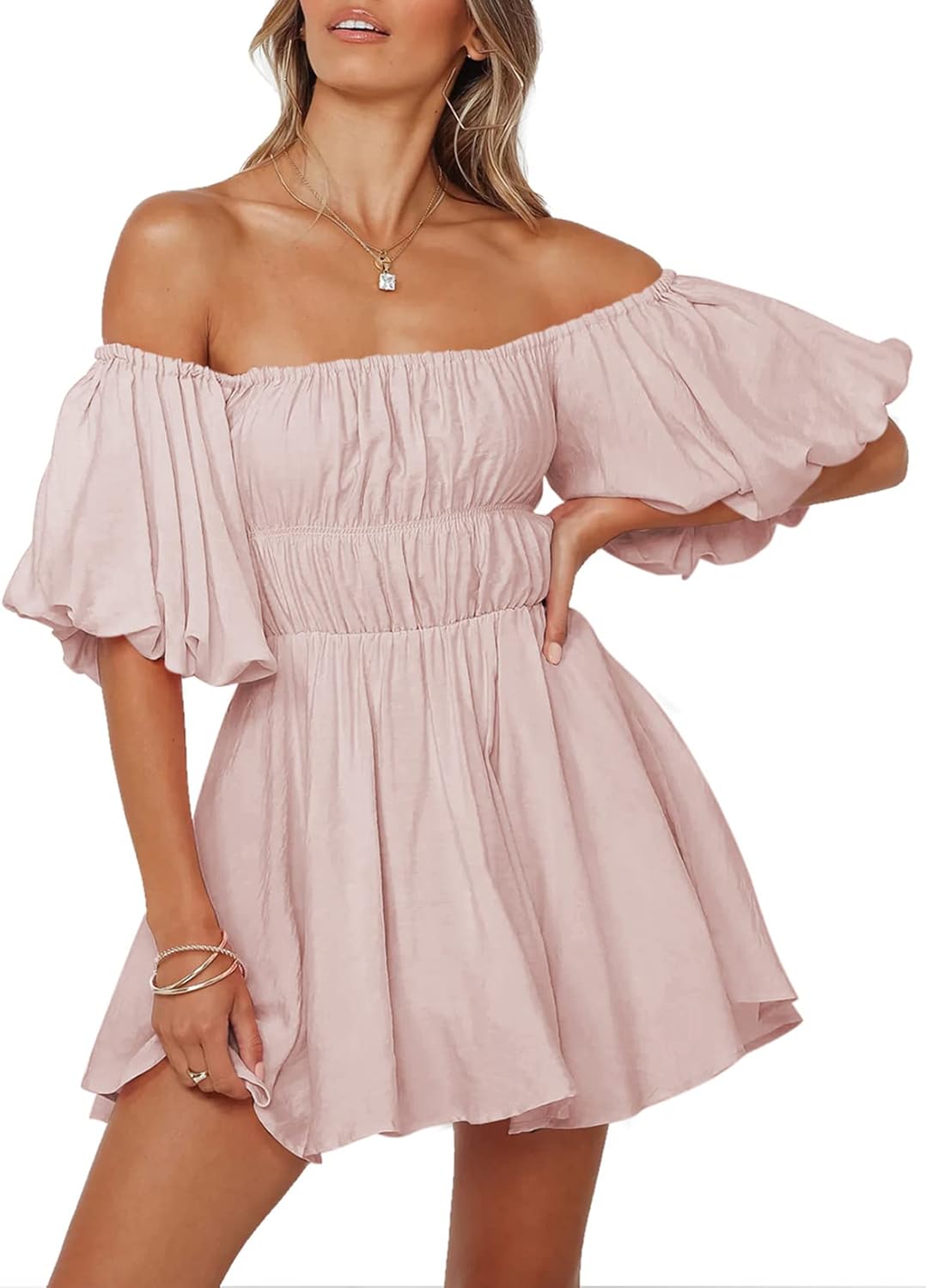Dokotoo Womens Off The Shoulder Summer Mini Dress for 2025