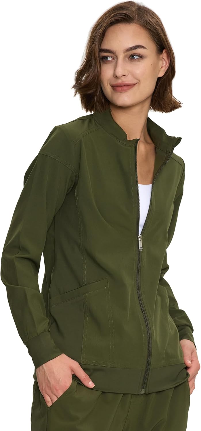 Scrub Jackets for Women: Zip Front Medical Jacket for Nurses