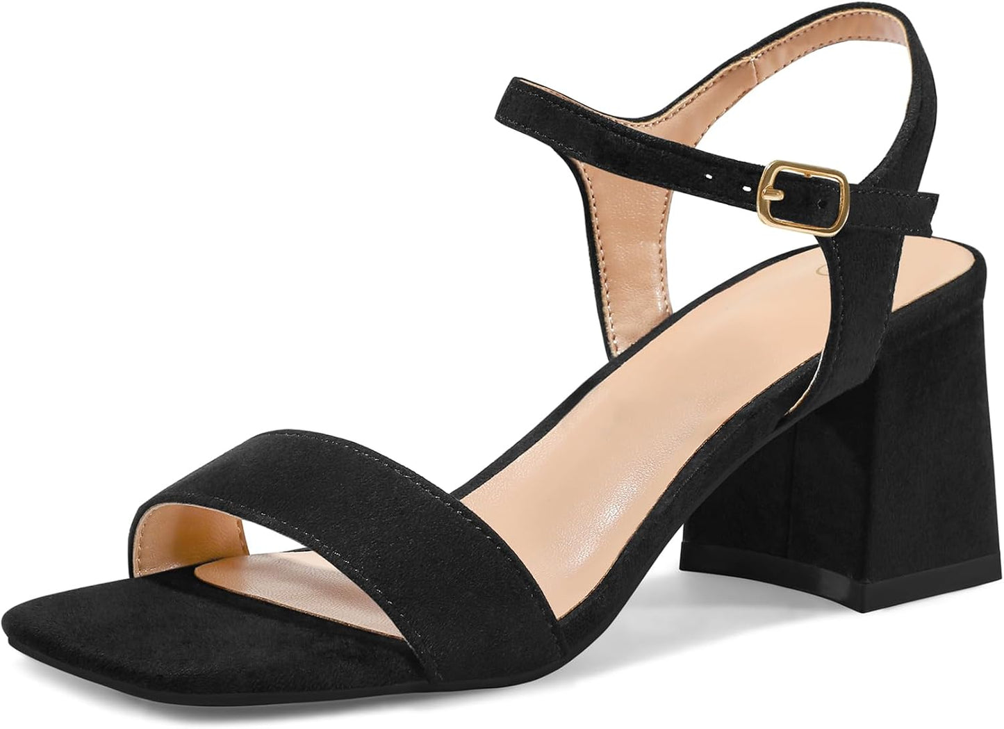 mysoft Women's Chunky Block Low Heels Open Toe Sandals