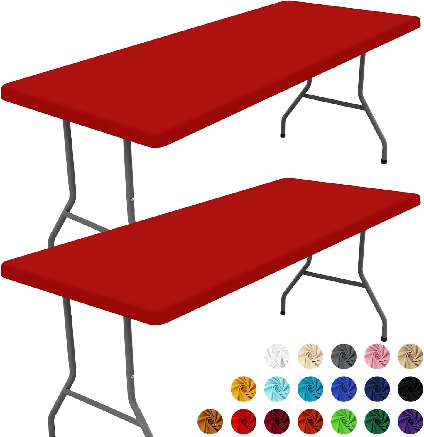 Spandex 6 Foot Rectangle Table Cloth for Outdoor Events and More