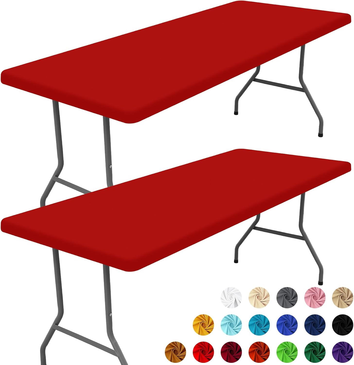 Spandex 6 Foot Rectangle Table Cloth for Outdoor Events and More