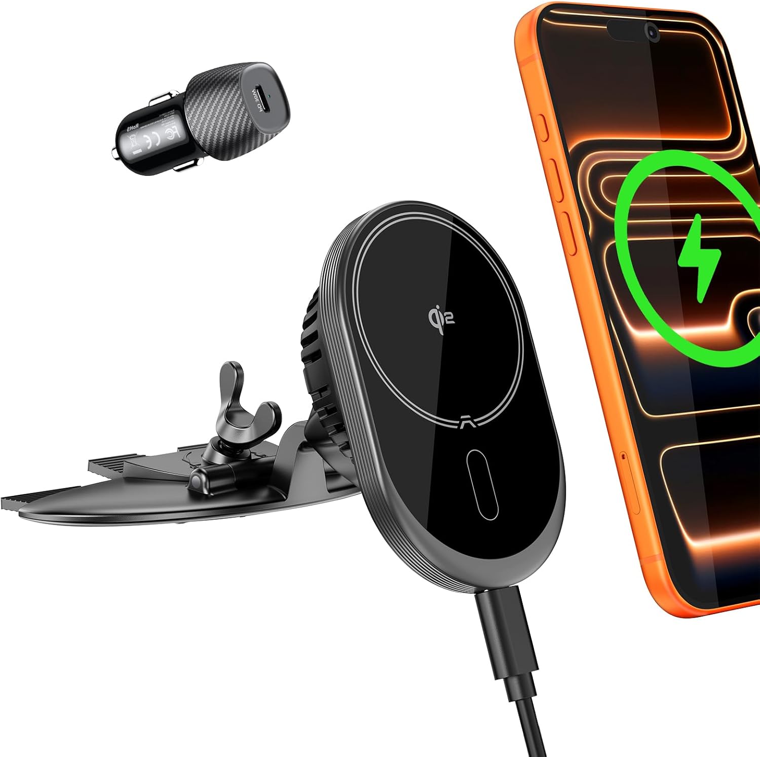 1Zero Qi2 15W CD Car Mount Charger for Magsafe - Fast Charging