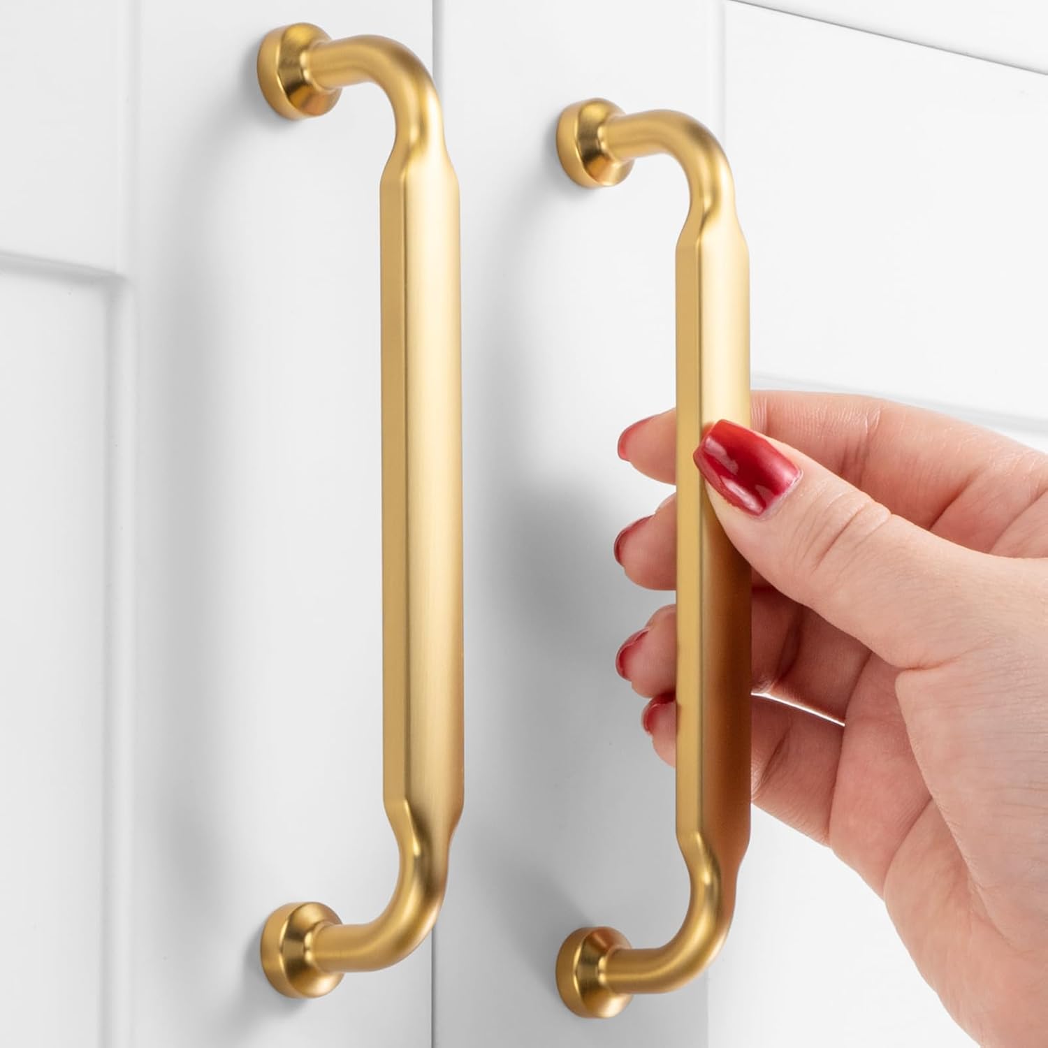 Brushed Gold Cabinet Pulls - 10 Pack 5 Inch Hole Centers